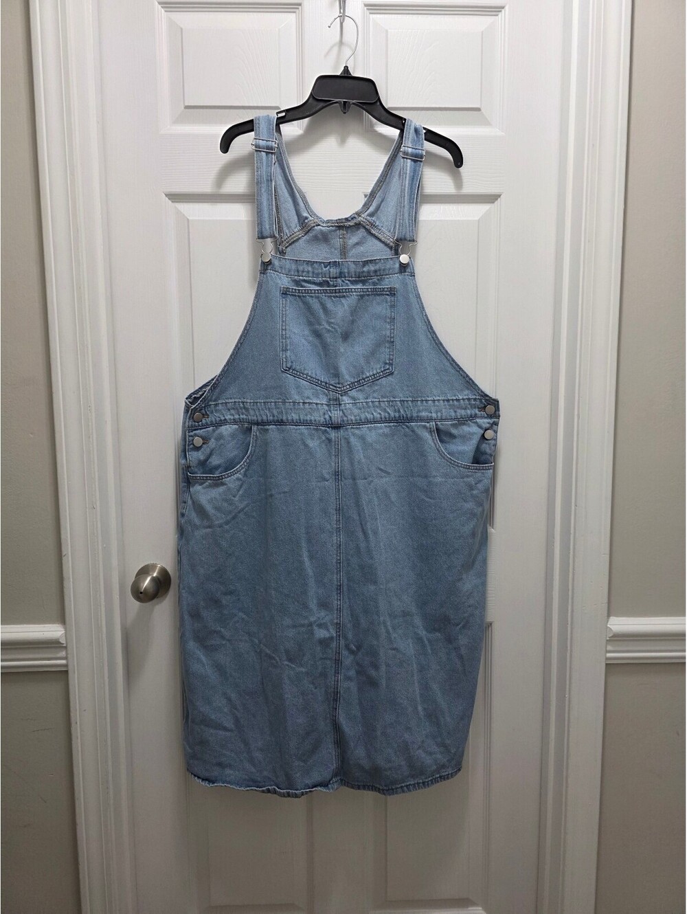 Light Blue Denim Plus Size Overall Dress
